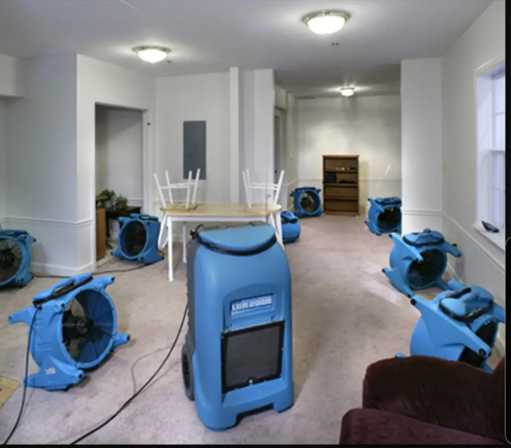 Air movers and dehumidifier setup for Water Extraction & Removal in Casa Grande